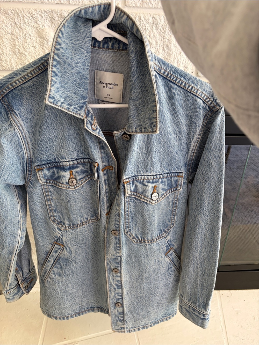 Abercrombie & Fitch Light Blue Vintage-Inspired Denim Jacket